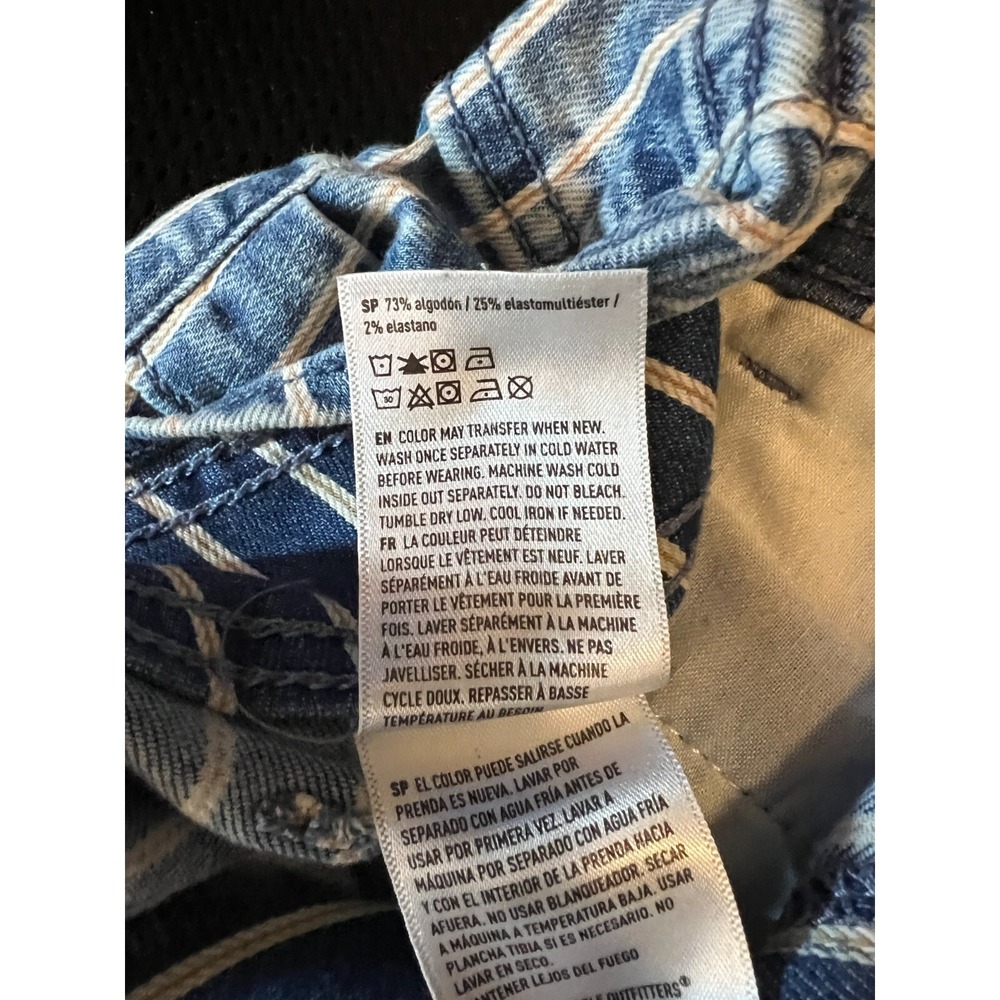 American Eagle Shorts Women's Size 00 Hi-Rise Blue White Peach/Tan Stripe Shorts - Picture 11 of 12